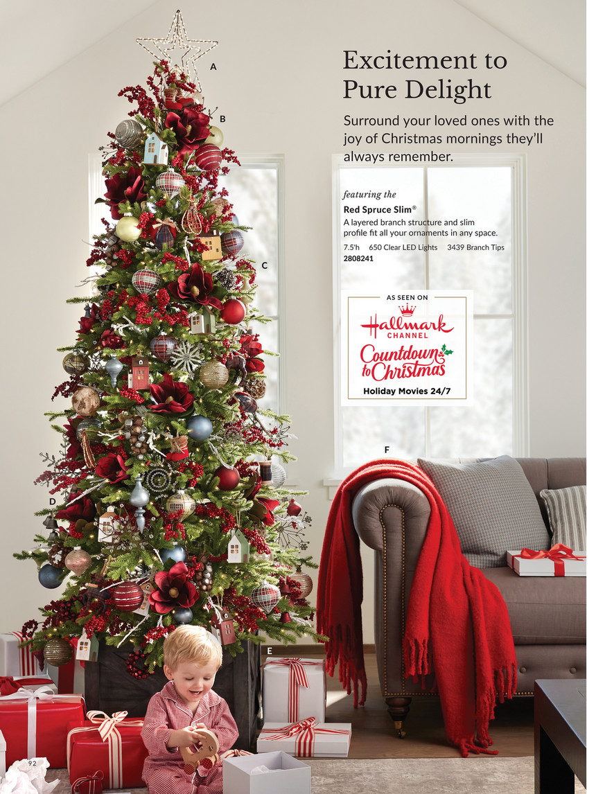 Red Spruce Slim Artificial Christmas Tree