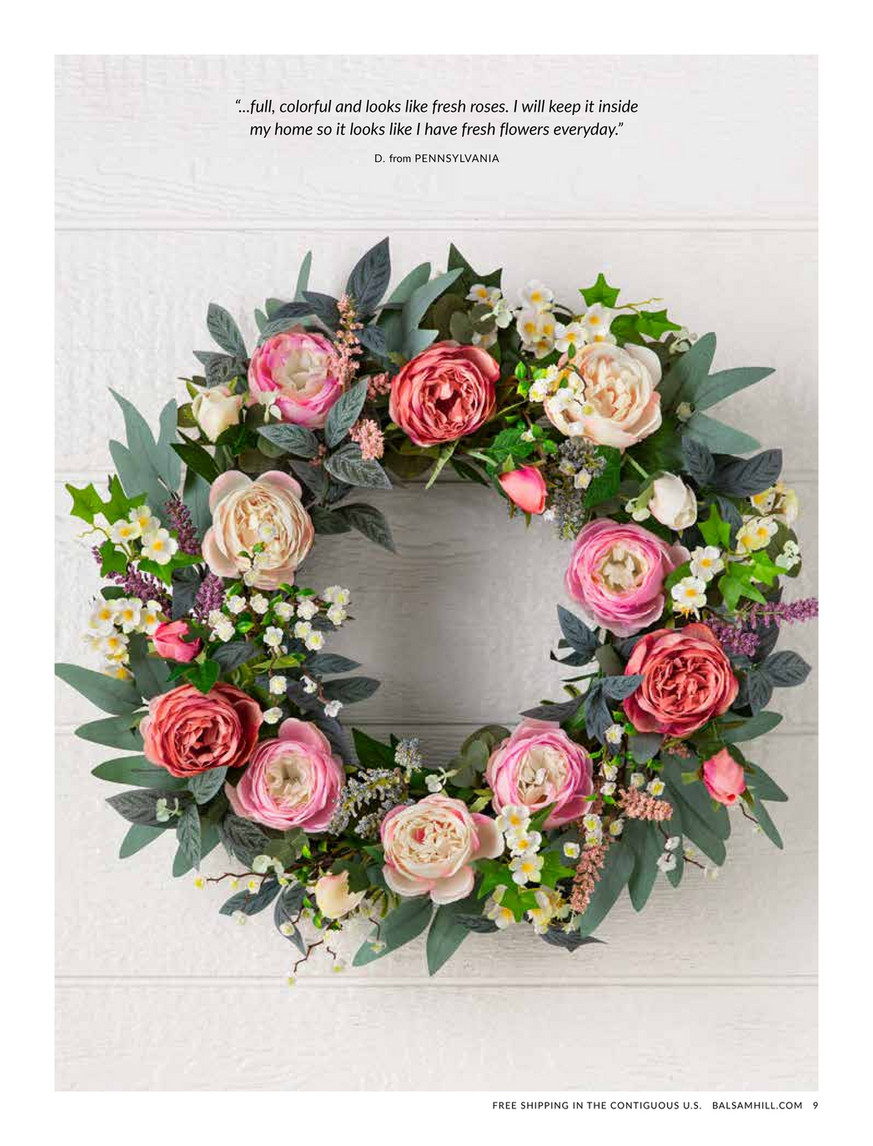 Balsam Hill - 2024 Spring 1 - Outdoor Provence Rose Hanging Basket