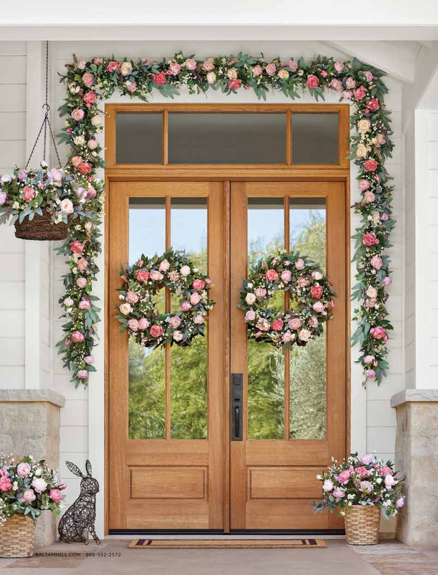 Balsam Hill - 2024 Spring 1 - Outdoor Provence Rose Hanging Basket