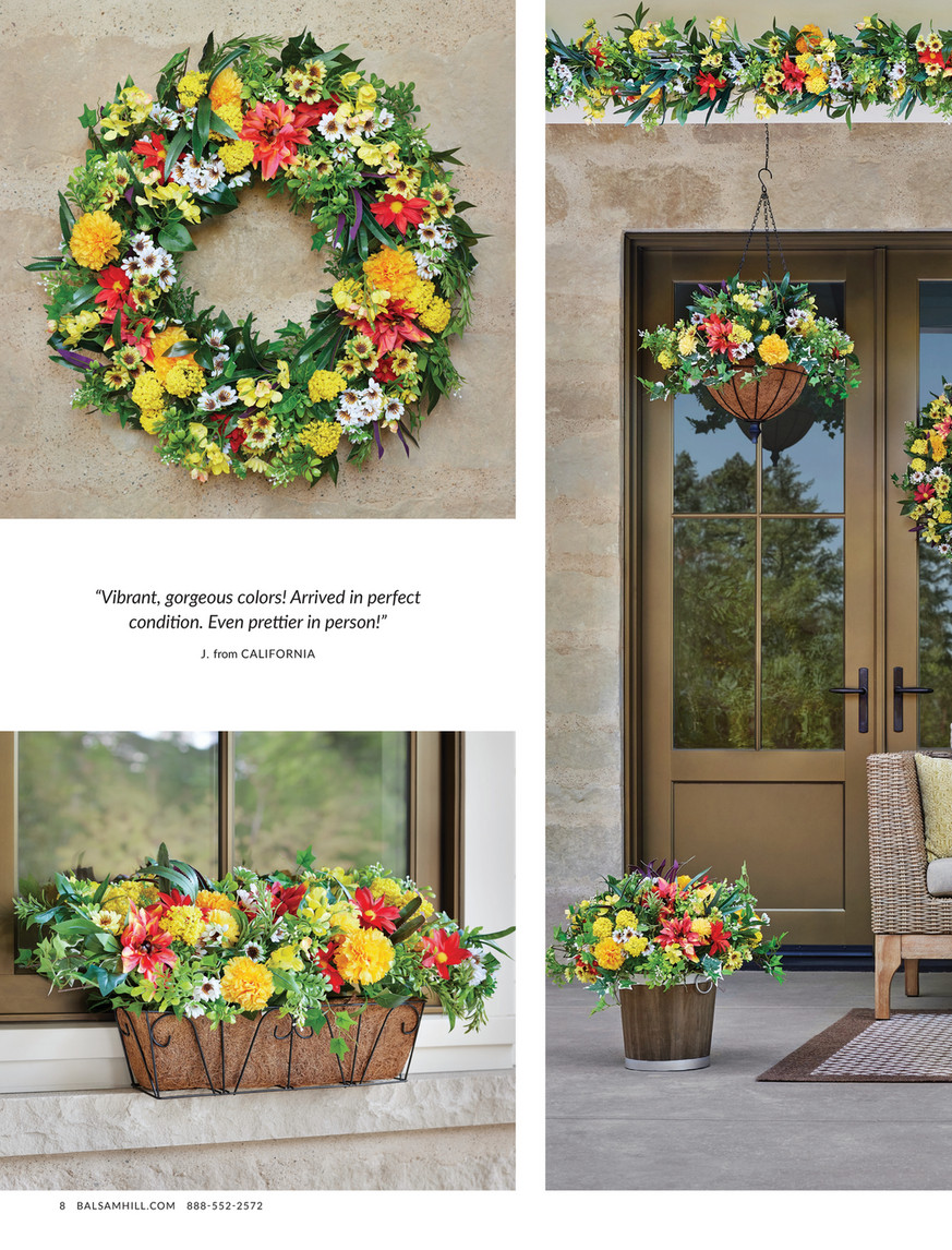 Balsam Hill - 2024 Spring 2 - Outdoor Sunrise Dahlia Window Box