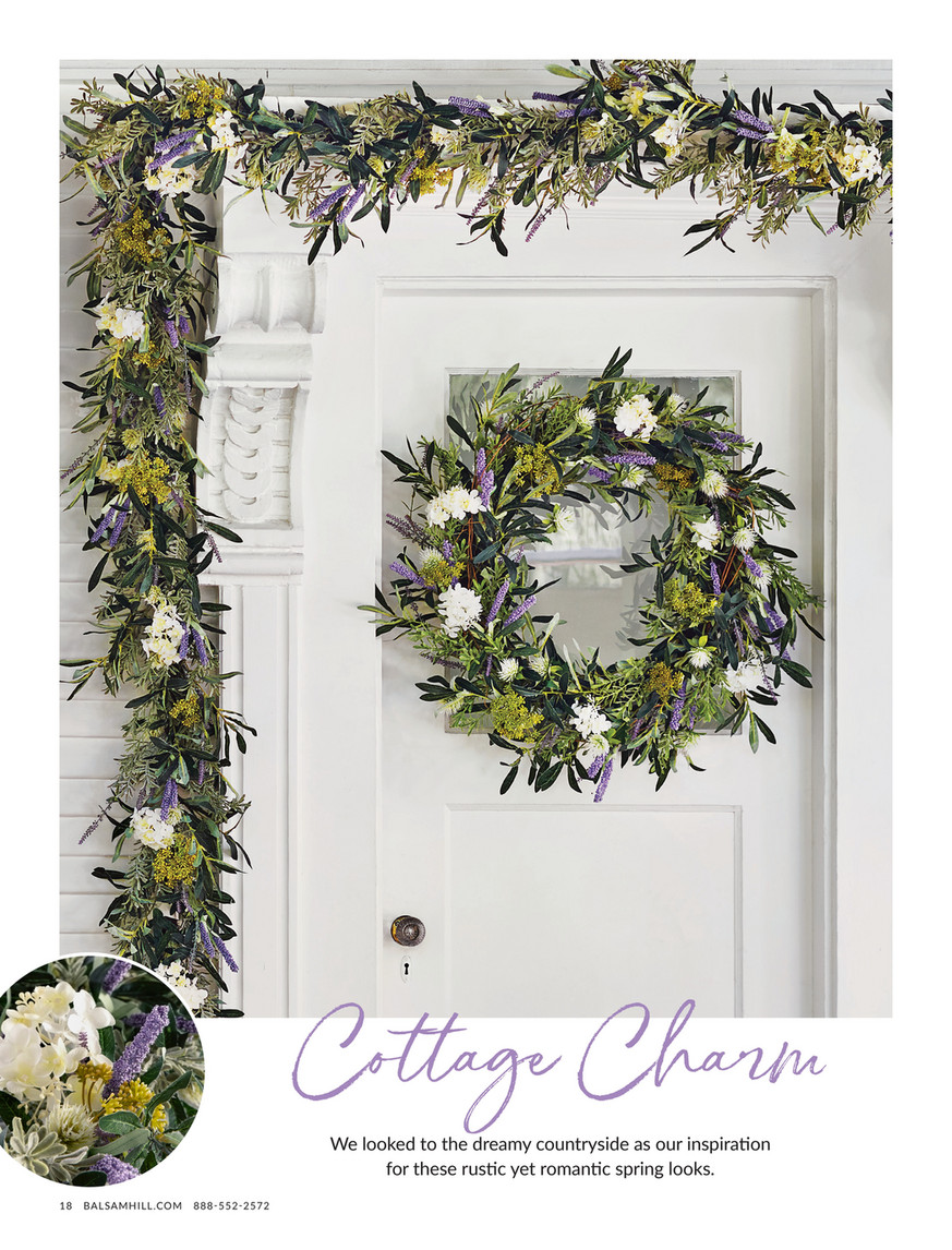 Balsam Hill - 2024 Spring 2 - French Market Floral Hanging Door Basket