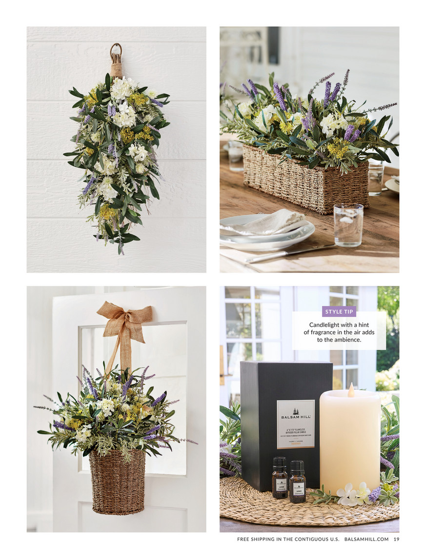 Balsam Hill - 2024 Spring 2 - French Market Floral Hanging Door Basket