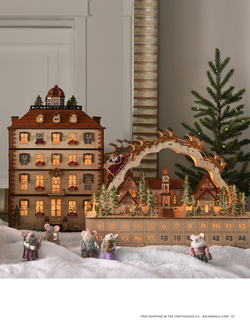Balsam Hill - 2024 Holiday 1 - Latte-Ladies Mice Felt Ornament Set