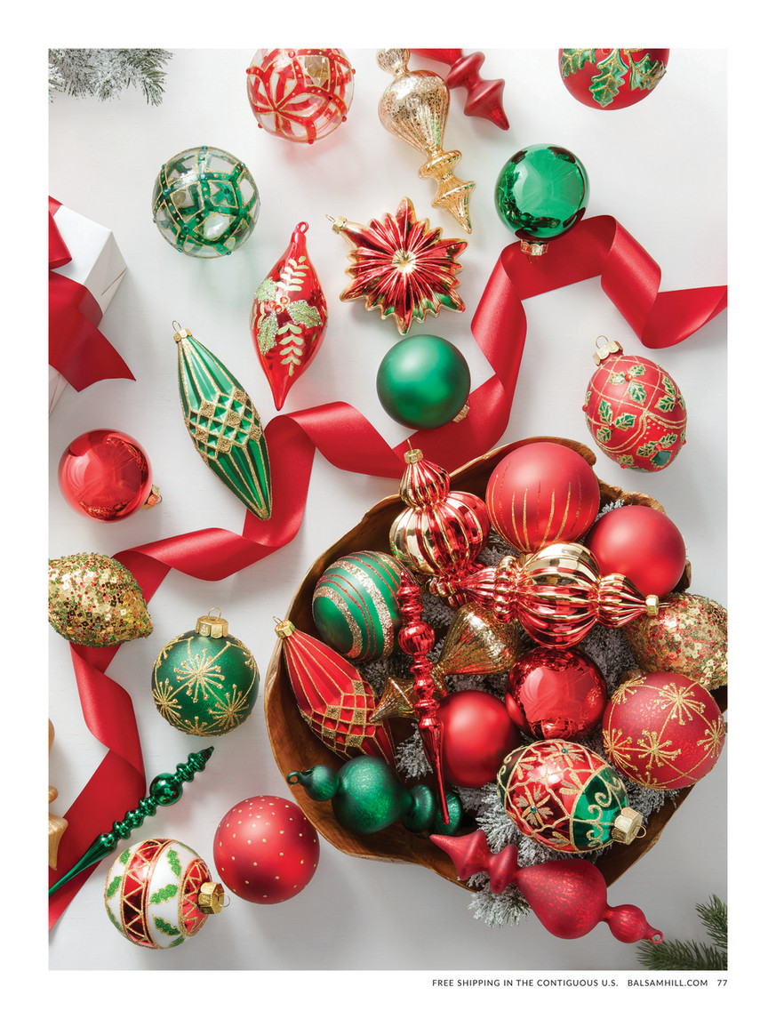 Balsam Hill - 2024 Holiday 2 - Christmas Cheer Glass Ornament Set