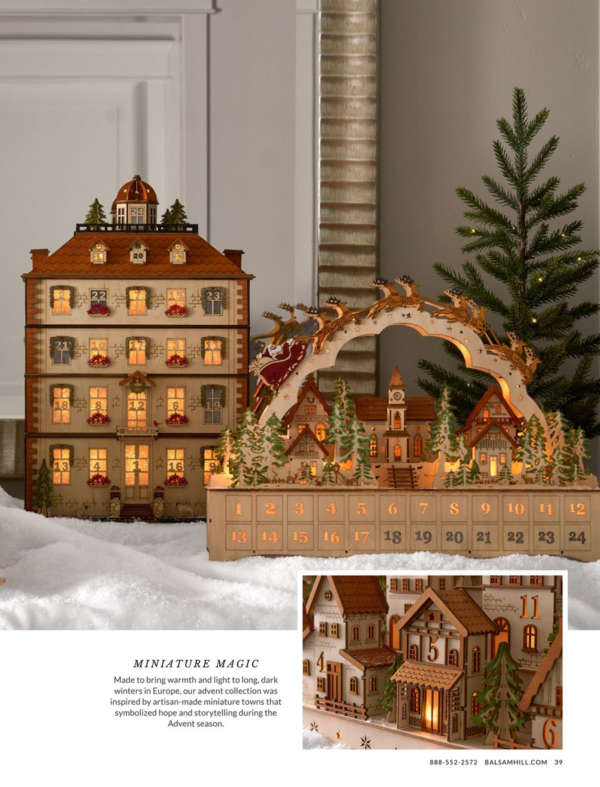 Balsam Hill - 2025 Holiday 1 - Lit Wooden Alpine Village Advent